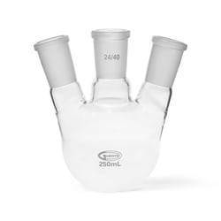 United Scientific Flask, Round Bottom, 3 Neck, Angular, Center Socket 24/40